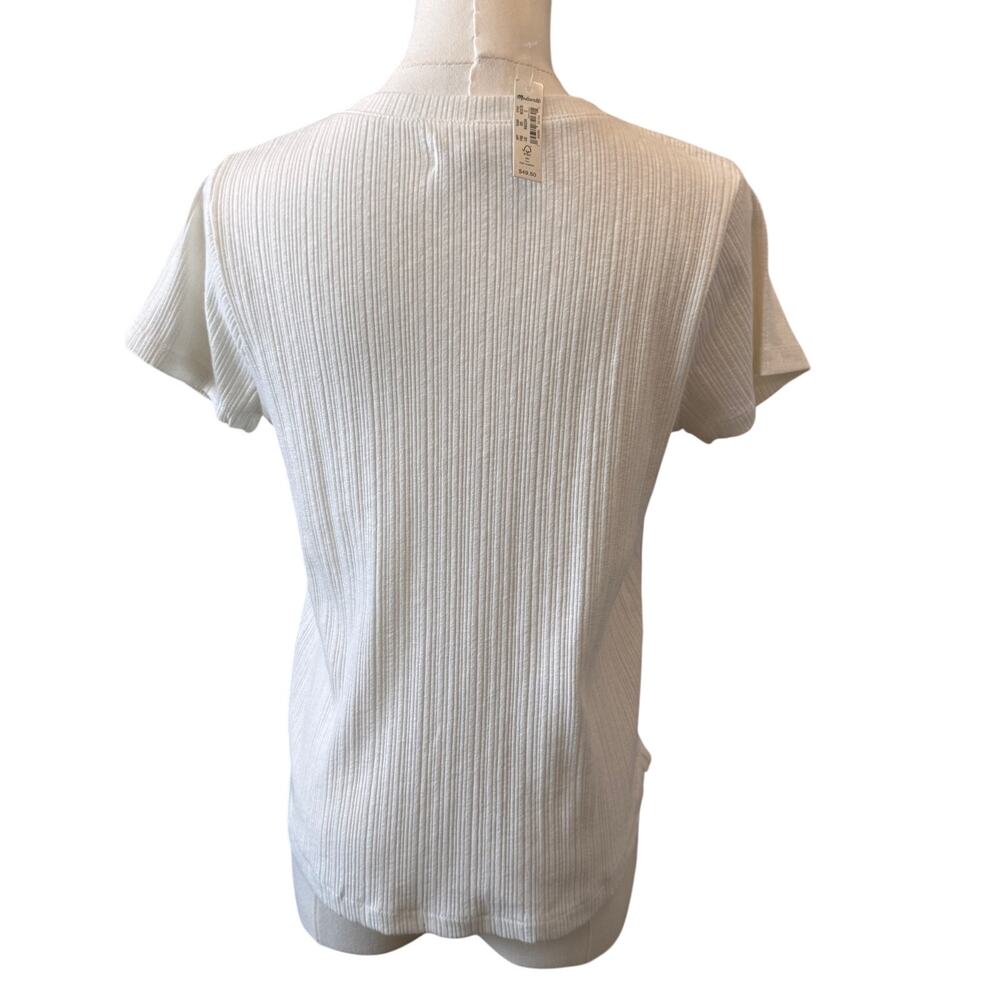 NWT Madewell Women's Lighthouse Pointelle Button-Front Slim Tee Size S - Picture 5 of 8